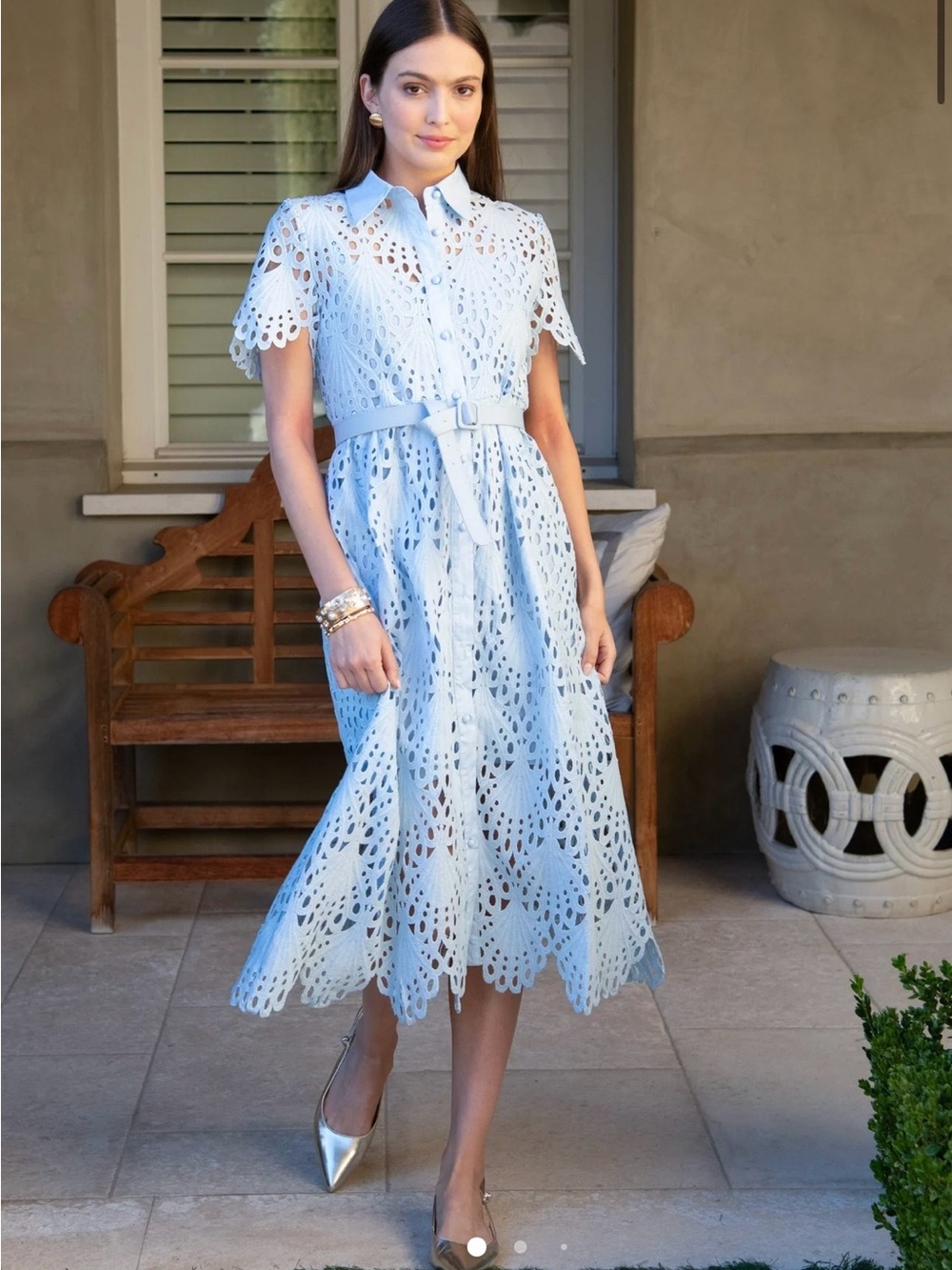 Benaar robin belted short sleeve midi dress